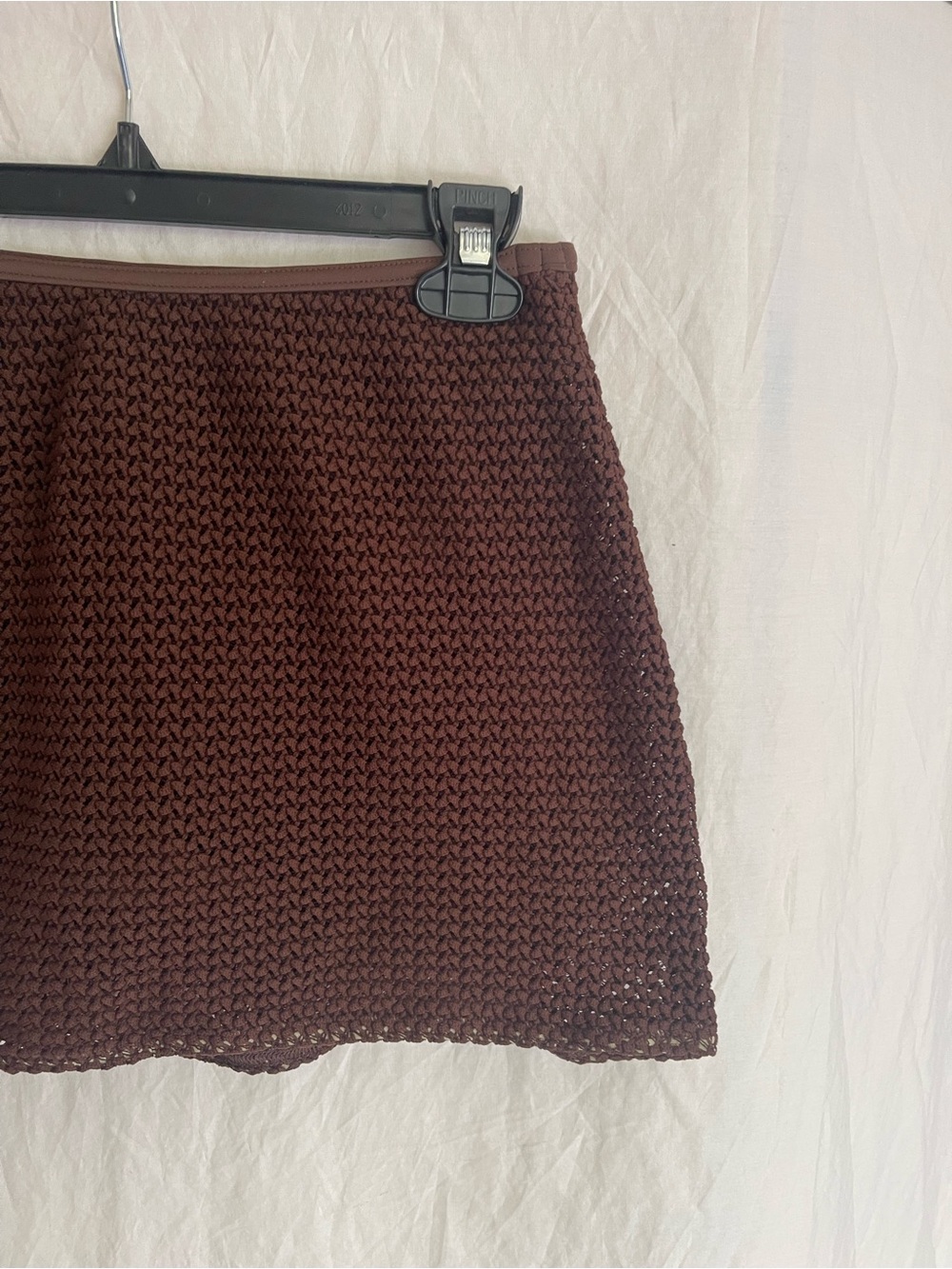 Victoria's Secret Crochet Mini-Skirt Espresso Built-in Swim Bottoms Size S - Picture 3 of 11
